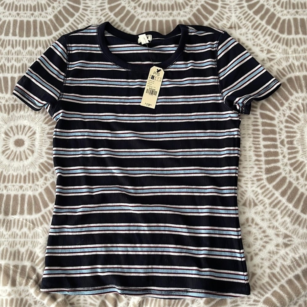 Garage short sleeve striped rib tee